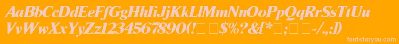 TimesBlackitalic Font – Pink Fonts on Orange Background