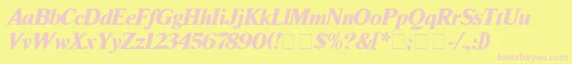 TimesBlackitalic Font – Pink Fonts on Yellow Background