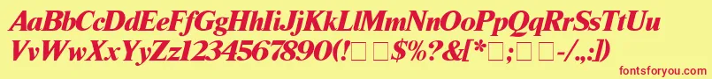 TimesBlackitalic Font – Red Fonts on Yellow Background