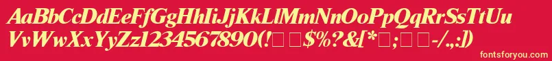 TimesBlackitalic Font – Yellow Fonts on Red Background