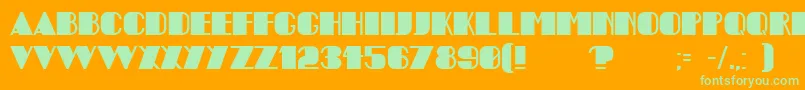 Critical Font – Green Fonts on Orange Background