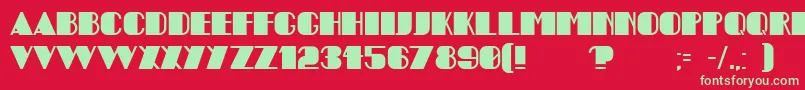 フォントCritical – 赤い背景に緑の文字