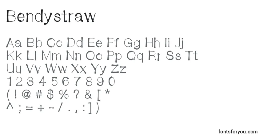 A fonte Bendystraw – alfabeto, números, caracteres especiais