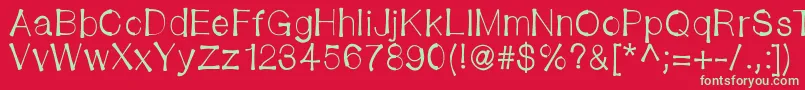 Bendystraw Font – Green Fonts on Red Background