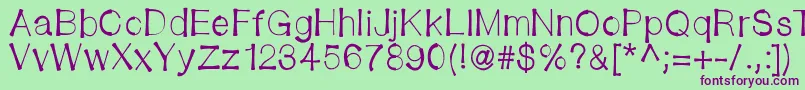 Bendystraw Font – Purple Fonts on Green Background