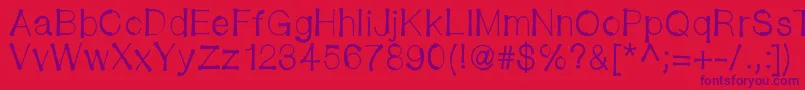 Bendystraw Font – Purple Fonts on Red Background