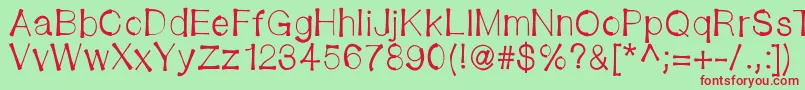 Bendystraw Font – Red Fonts on Green Background