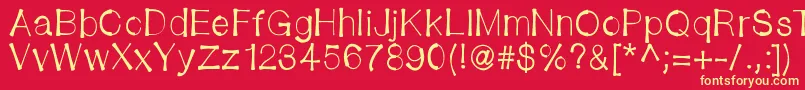 Bendystraw Font – Yellow Fonts on Red Background