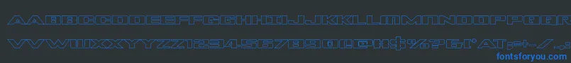 Tigersharkoutline Font – Blue Fonts on Black Background
