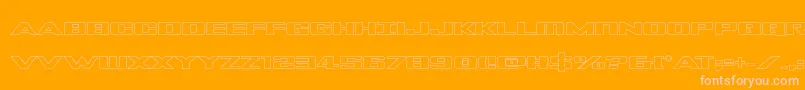 Tigersharkoutline-Schriftart – Rosa Schriften auf orangefarbenem Hintergrund