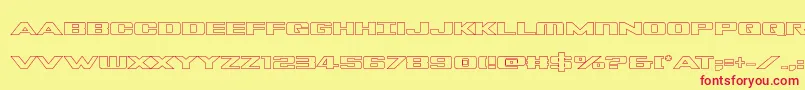 fuente Tigersharkoutline – Fuentes Rojas Sobre Fondo Amarillo