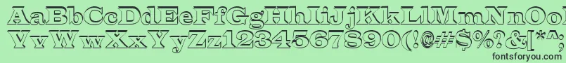 フォントALatinosh – 緑の背景に黒い文字