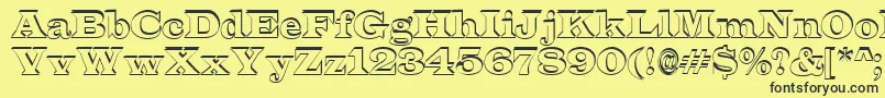 フォントALatinosh – 黒い文字の黄色い背景