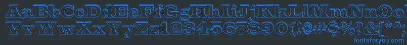 Шрифт ALatinosh – синие шрифты на чёрном фоне