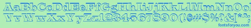 ALatinosh-fontti – siniset fontit vihreällä taustalla