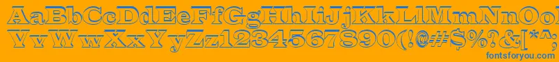 フォントALatinosh – オレンジの背景に青い文字