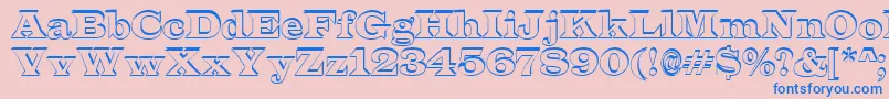 ALatinosh-Schriftart – Blaue Schriften auf rosa Hintergrund