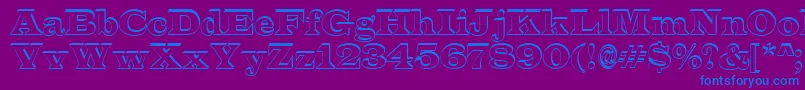 フォントALatinosh – 紫色の背景に青い文字