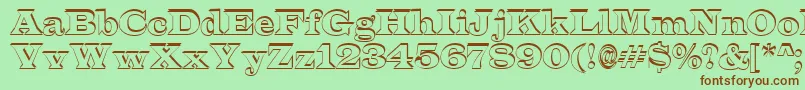 フォントALatinosh – 緑の背景に茶色のフォント