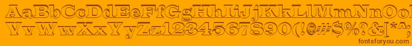 ALatinosh-Schriftart – Braune Schriften auf orangefarbenem Hintergrund