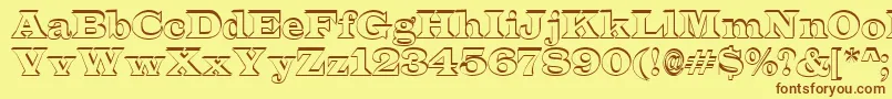 Шрифт ALatinosh – коричневые шрифты на жёлтом фоне