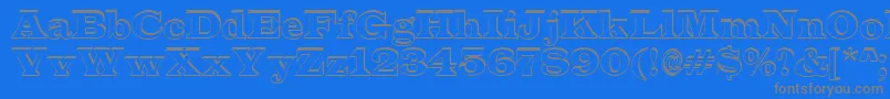 フォントALatinosh – 青い背景に灰色の文字