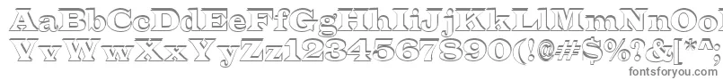 ALatinosh-fontti – harmaat kirjasimet valkoisella taustalla