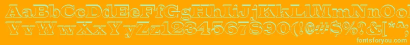 ALatinosh Font – Green Fonts on Orange Background