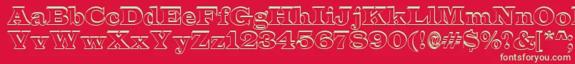 ALatinosh Font – Green Fonts on Red Background