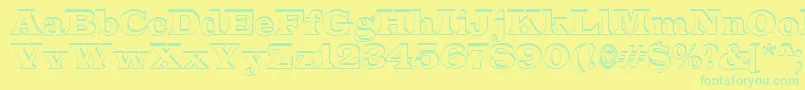 ALatinosh-fontti – vihreät fontit keltaisella taustalla