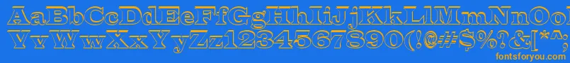 ALatinosh-fontti – oranssit fontit sinisellä taustalla