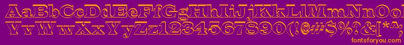ALatinosh-fontti – oranssit fontit violetilla taustalla