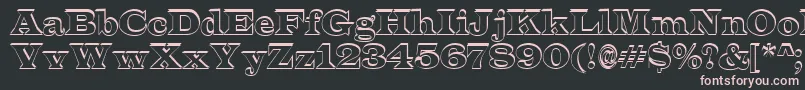 ALatinosh-fontti – vaaleanpunaiset fontit mustalla taustalla
