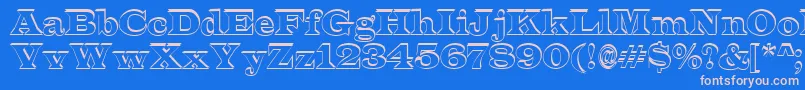 フォントALatinosh – ピンクの文字、青い背景