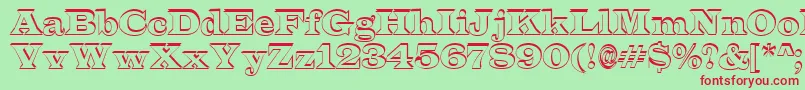ALatinosh-fontti – punaiset fontit vihreällä taustalla