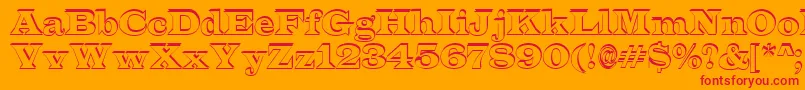 ALatinosh-Schriftart – Rote Schriften auf orangefarbenem Hintergrund