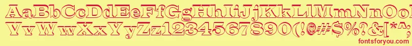 ALatinosh-Schriftart – Rote Schriften auf gelbem Hintergrund