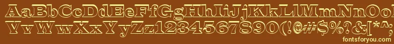 ALatinosh Font – Yellow Fonts on Brown Background