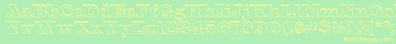 ALatinosh-fontti – keltaiset fontit vihreällä taustalla