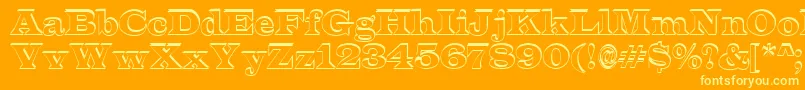 フォントALatinosh – オレンジの背景に黄色の文字