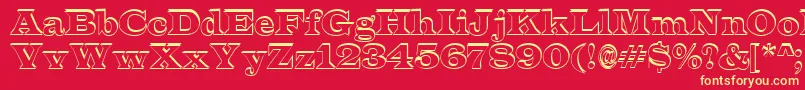 ALatinosh-fontti – keltaiset fontit punaisella taustalla