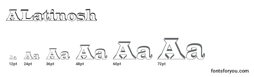 ALatinosh Font Sizes