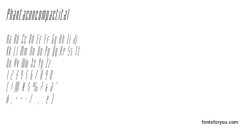 Phantaconcompactital Font – alphabet, numbers, special characters