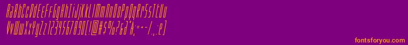 Phantaconcompactital-Schriftart – Orangefarbene Schriften auf violettem Hintergrund