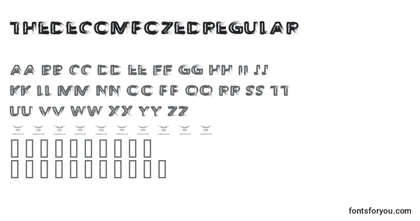 Czcionka ThedecompozedRegular – alfabet, cyfry, specjalne znaki
