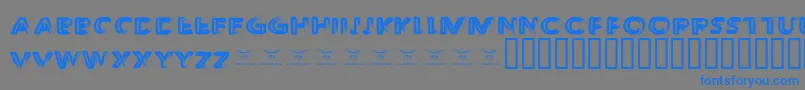 ThedecompozedRegular-Schriftart – Blaue Schriften auf grauem Hintergrund