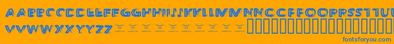 ThedecompozedRegular Font – Blue Fonts on Orange Background