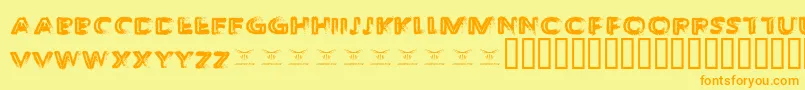 ThedecompozedRegular-Schriftart – Orangefarbene Schriften auf gelbem Hintergrund