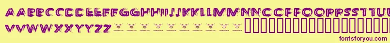 ThedecompozedRegular Font – Purple Fonts on Yellow Background