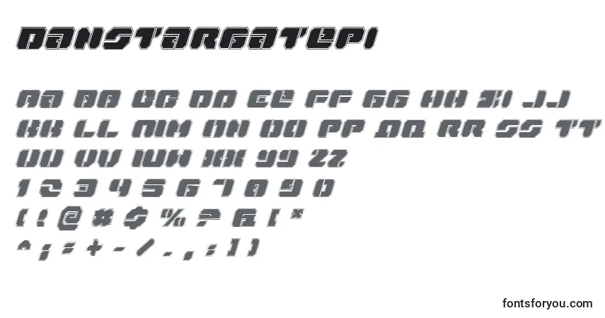 Schriftart Danstargatepi – Alphabet, Zahlen, spezielle Symbole